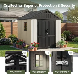 8x6FT Resin Plastic Storage Shed