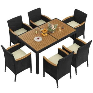 7pc Patio Acacia Wood Dining Set