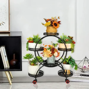 6 Pot Metal Plant Stand Multi-Layer Plant Holder