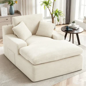 Corduroy Modular Sectional Sofa Chaise Lounge,