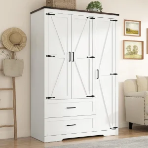 Farmhouse Wardrobe Armoire Closet