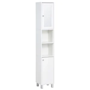 Kleankin Tall Bathroom Storage Cabinet with Mirror