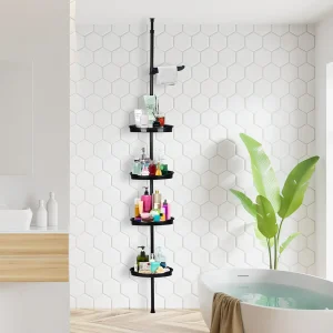 4 Tier Corner Shower Caddy Tension Pole